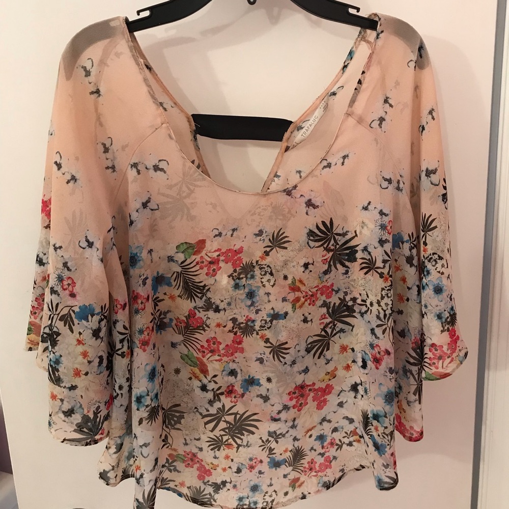 Zara Pink Top with Floral Pattern